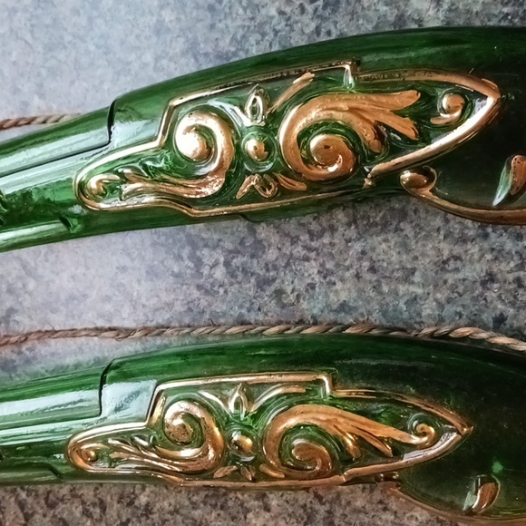 Bar 2 Barsottini Dueling Guns Green Glass Wine Bottles - Picture 6 of 10